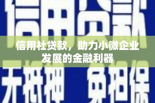 钟祥信用社贷款，助力小微企业发展的金融利器