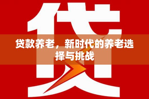 钟祥贷款养老，新时代的养老选择与挑战