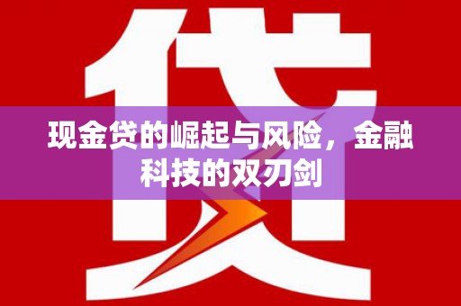 钟祥现金贷的崛起与风险，金融科技的双刃剑
