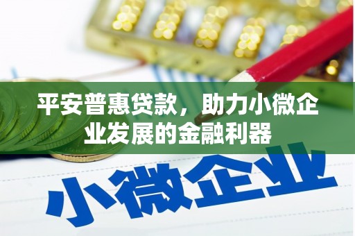 钟祥平安普惠贷款，助力小微企业发展的金融利器